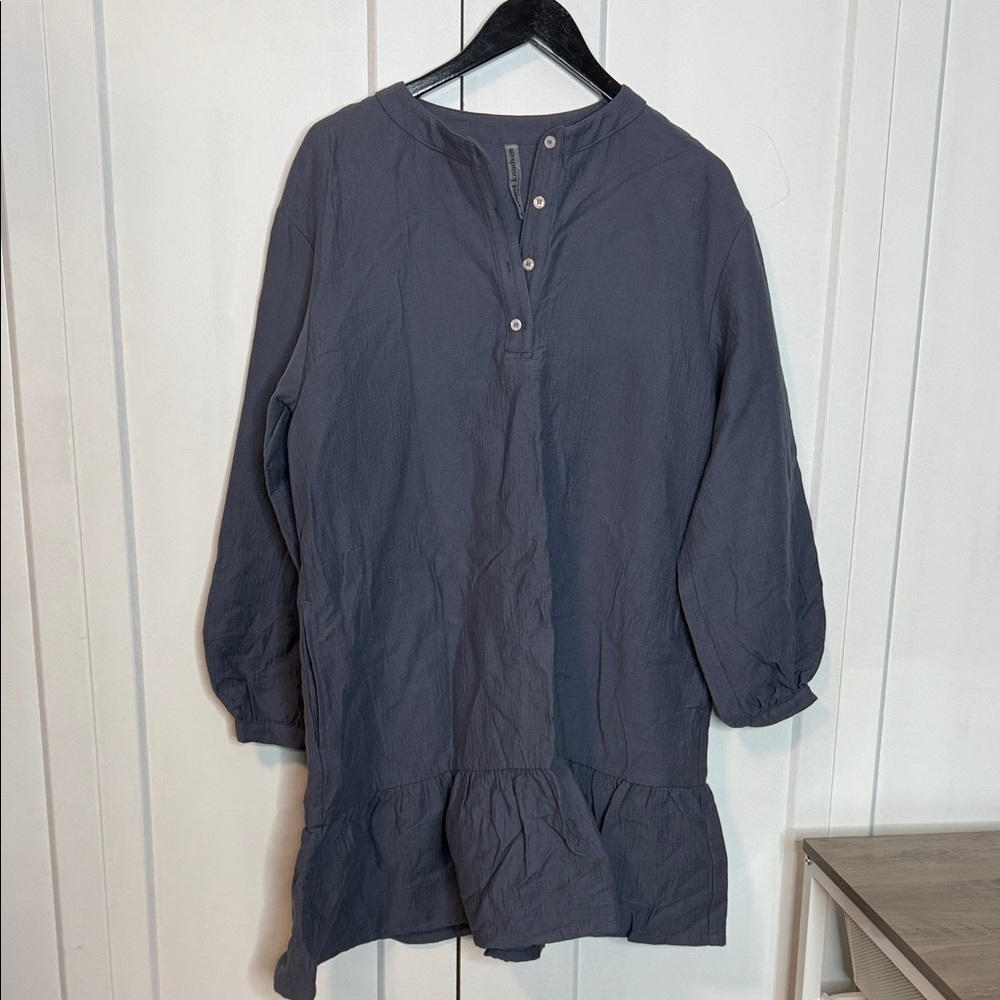 Emma Knudson |  Slate Blue Women's Tunic Dress - oversized medium made in Canada